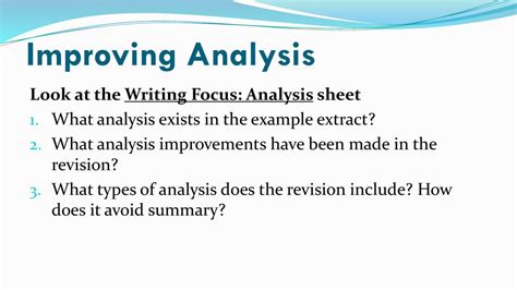Analysis: improvements that count
