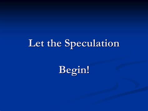 Analysis: let the speculation begin