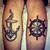 Anchor And Wheel Tattoo