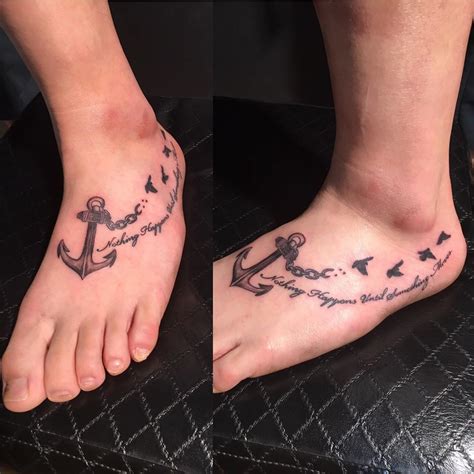 Anchor Couple Tattoos Foot tattoos, Anchor tattoos