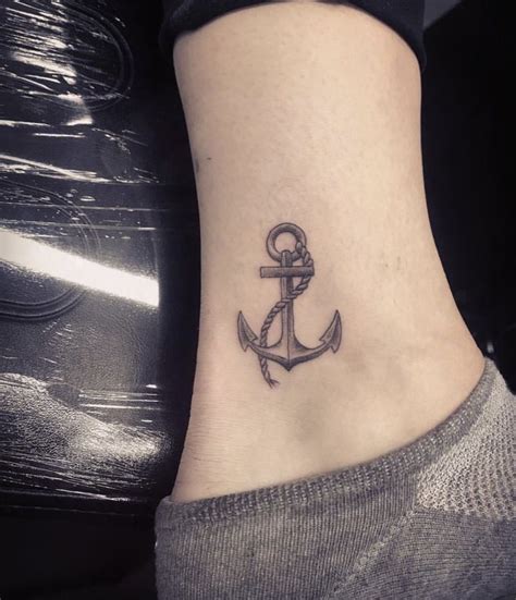Anchor On Ankle Tattoo