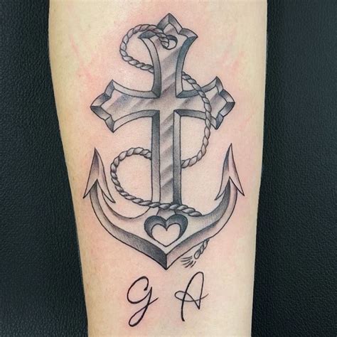 40 Anchor Cross Tattoo Designs For Men Religious Ink Ideas