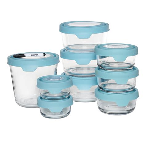 Anchor Hocking Glass Round Storage Container with Glass Lid 4 Piece Set