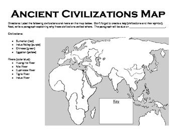 Ancient Civilizations Map Worksheet