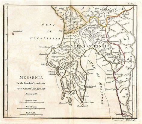 Original Antique Map of Ancient Greece, Thessaly, Mount Olympus, 1788