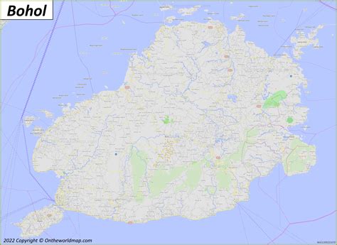 Map of Bohol (Island in Philippines) WeltAtlas.de