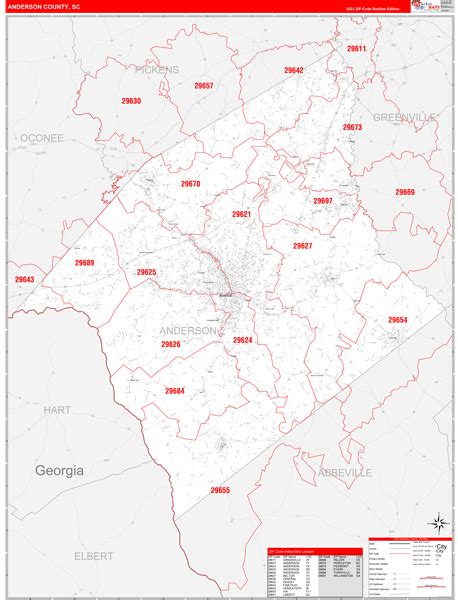 Anderson SC Zip Code Map
