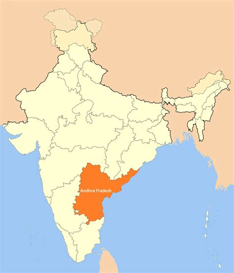 Andhra Pradesh In India Map