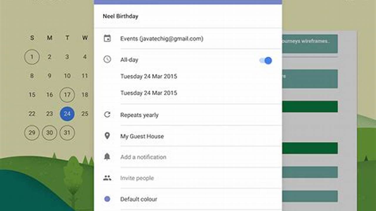 Android Add To Calendar Intent