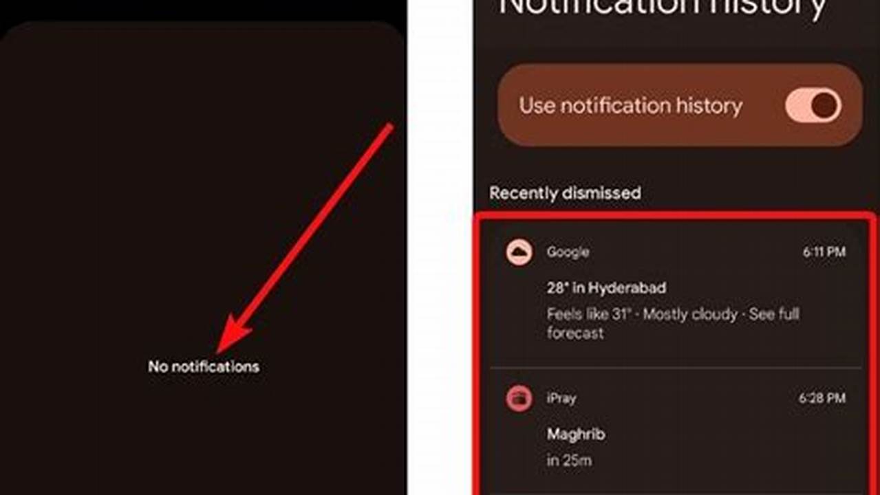 Android Has A Feature Called Notification History That Keeps A Log Of Dismissed Notifications., Images