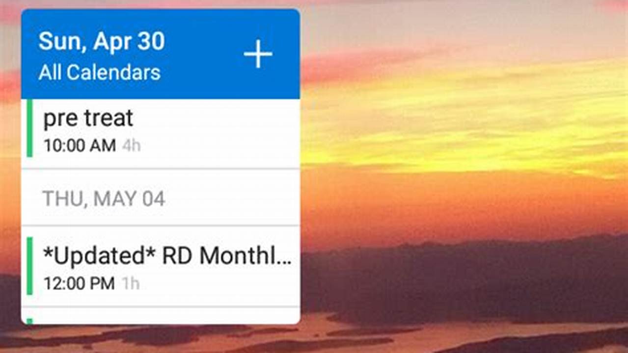 Android Outlook Calendar Widget