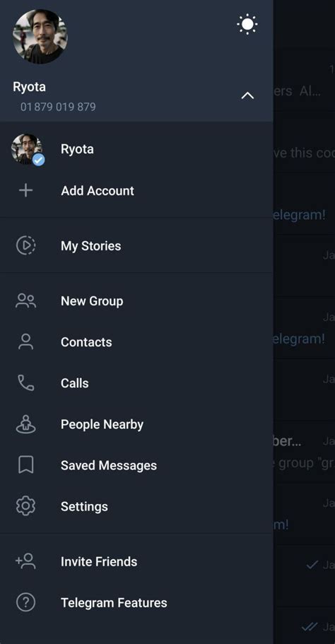 Pengaturan Telegram di Android