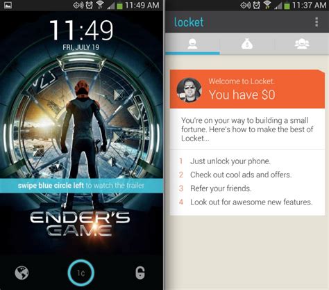 Android lockscreen adverts