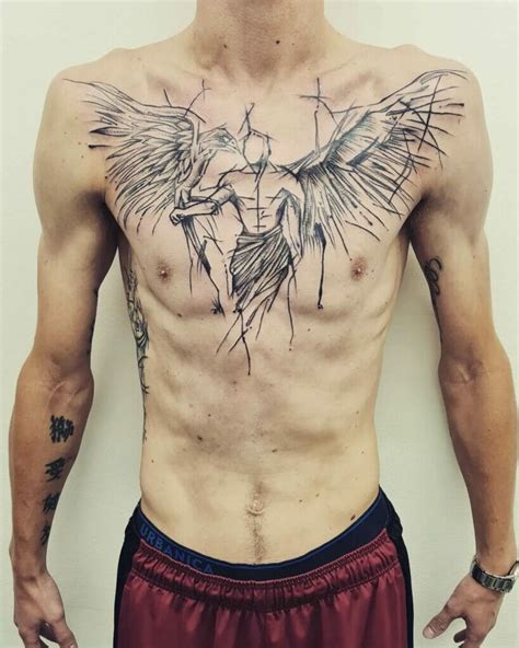 Greatest Angel Tattoo On Chest