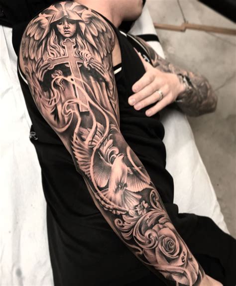 Jun Cha BROKEN PIECES Half sleeve tattoos for guys