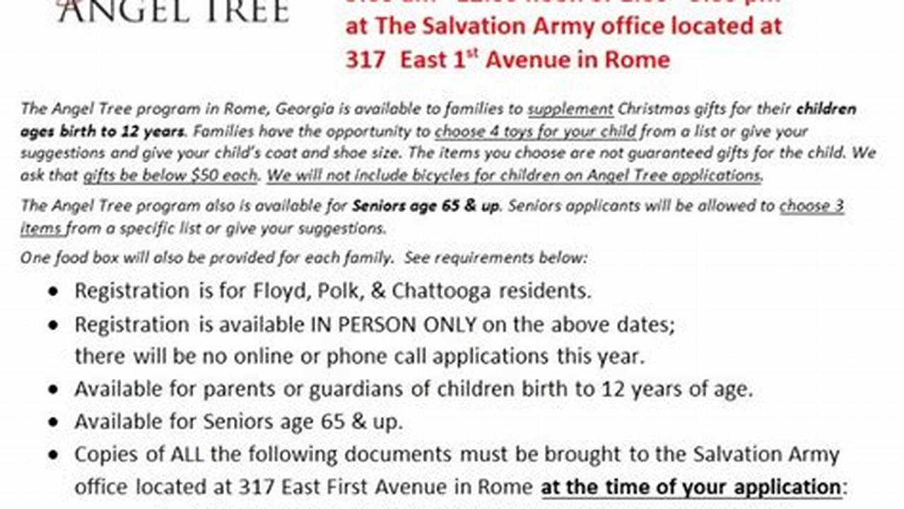 Angel Tree Application 2024 Notification