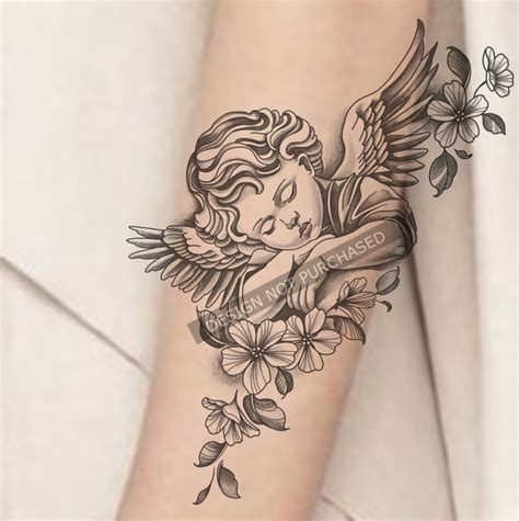 Angel Stencil Tattoo