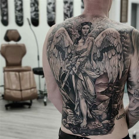 Angel Tattoo On Back