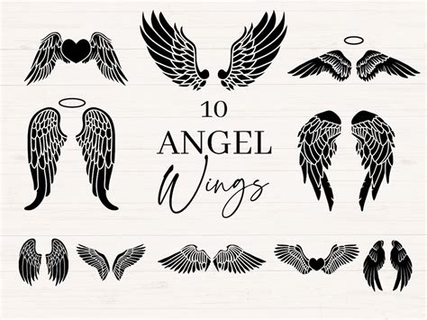 Download Angel Wings Bundle Commercial Use DXF Files