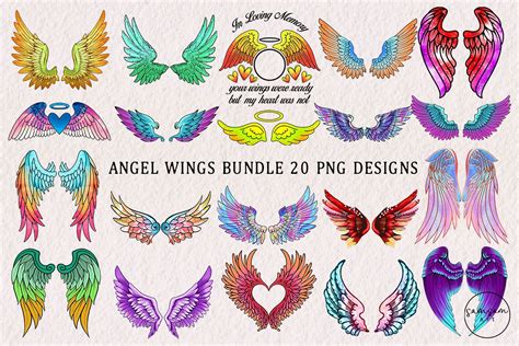 Download Angel Wings Bundle Commercial Use For Crafts