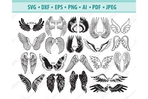 Download Angel Wings Bundle Files DXF Files