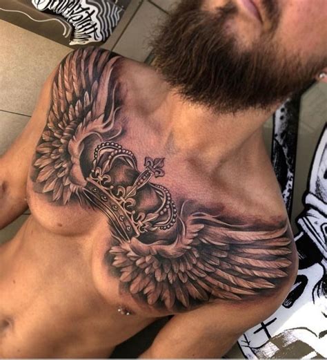 Angel Wings Chest Tattoo