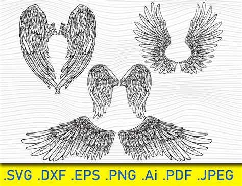 Download Angel Wings Commercial Use DXF Files