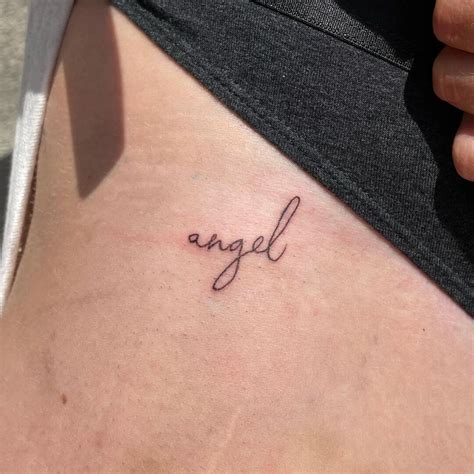 Angel With Name Tattoo
