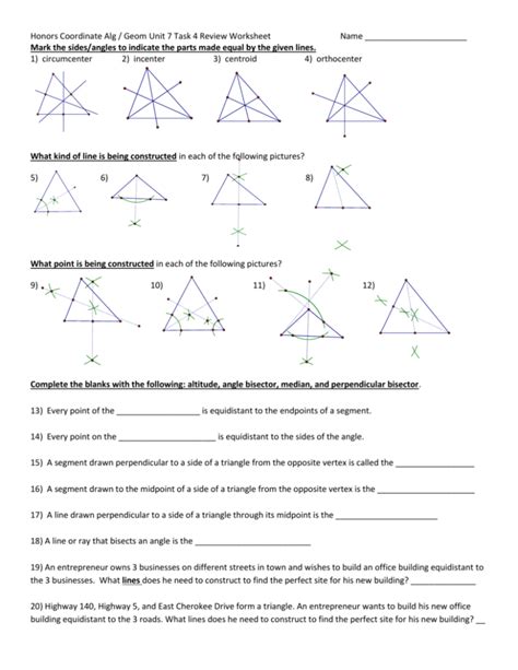 Angle Bisector Worksheet Answer Key — db-excel.com