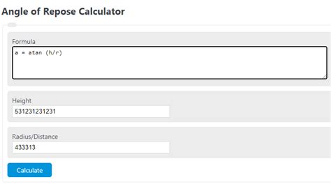 Find Optimal Slope Stability: Angle of Repose Calculator