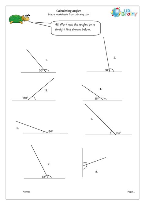 Angles On A Line Worksheet