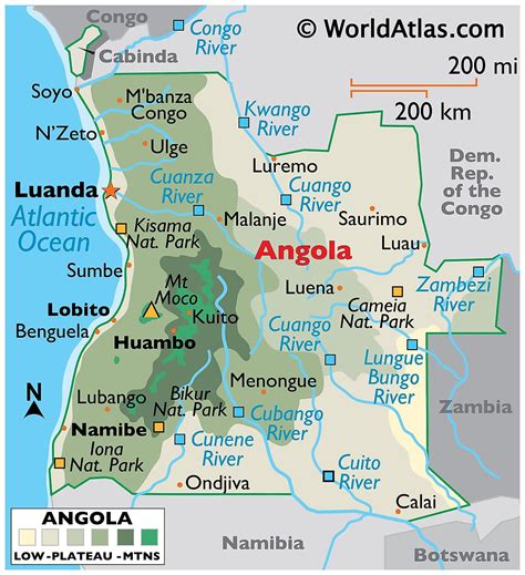 Angola Africa Map