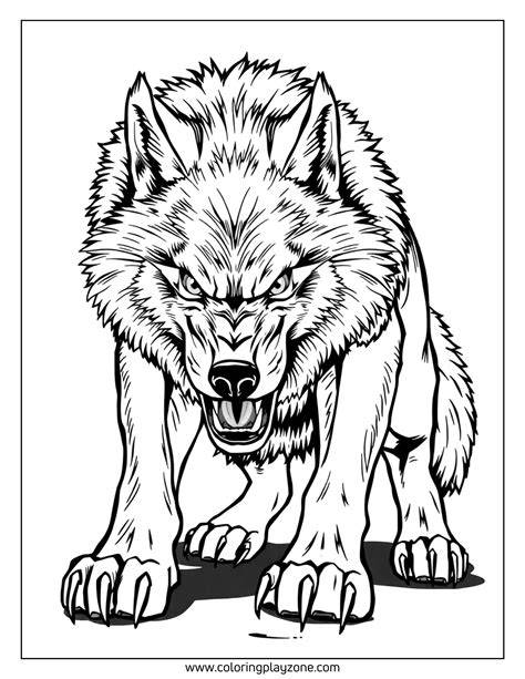 Angry Wolf Coloring Pages