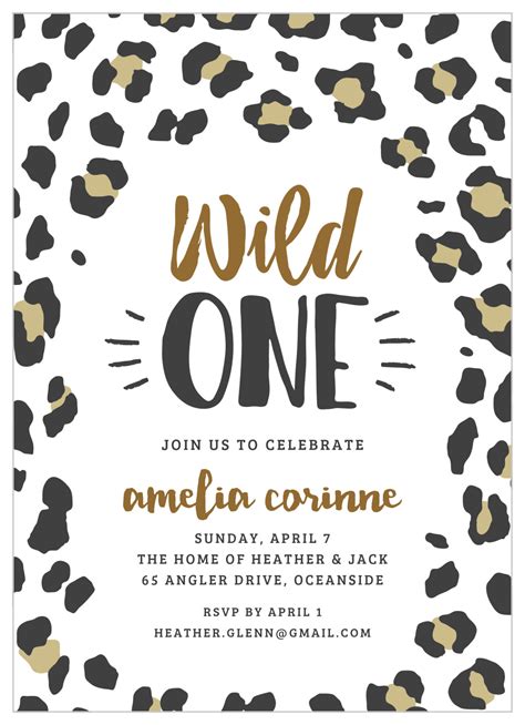 Get Wild Leopard Print Birthday Party Invitations Amanda Creation