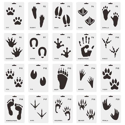 Woodland Animal Tracks Stencil 8.5x8.5 (7x7) Woodland stencil