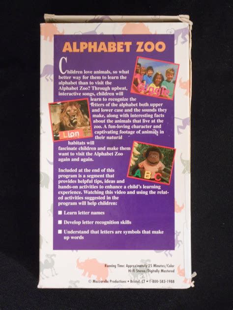 Discover the Fun and Educational World of Animal Alphabet: VHS 1989