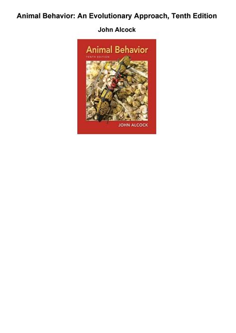 Discover the Fascinating World of Animal Behavior with 10th Edition of 'Animal Behavior: An Evolutionary Approach' - Download PDF Now!