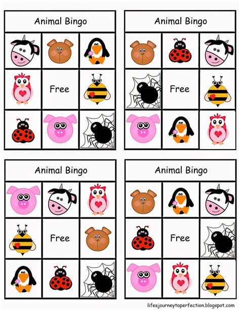 Animal Bingo Free Printable