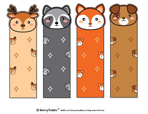 Download Animal Bookmark Designs Printable