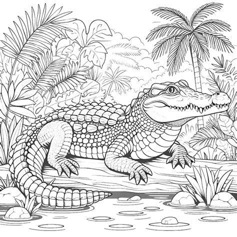 Animal Coloring Pages For Adults Crocodile