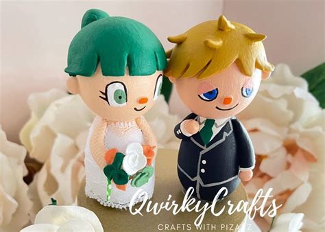 Unleash the Charm with Animal Crossing Wedding Cake Topper - Perfect Addition for a Whimsical Celebration