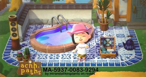 Animal Crossing museum pool tile design