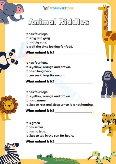 Animal Riddles With Answers For Kids