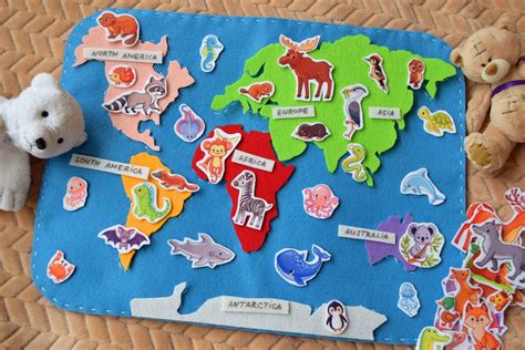 PRINTABLE Animal World Map in Blue Kids Map Playroom map Etsy