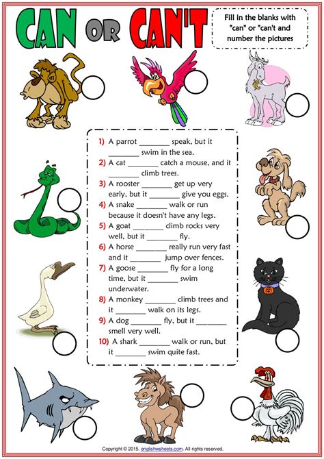 Baby Animals Printable English ESL Vocabulary Worksheets