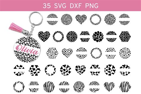 Download Animals Round Pattern, Keychain Svg Files DXF Files