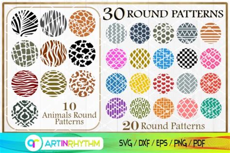 Download Animals Round Pattern, Keychain Svg Files For Crafts