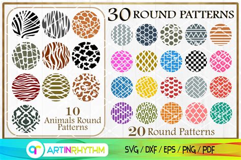 Download Animals Round Pattern, Keychain Svg for Cricut