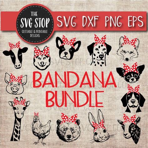 Download Animals With Bandanas Svg for Cricut Machine