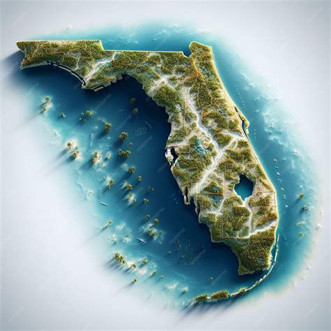 3d map florida Royalty Free Vector Image VectorStock